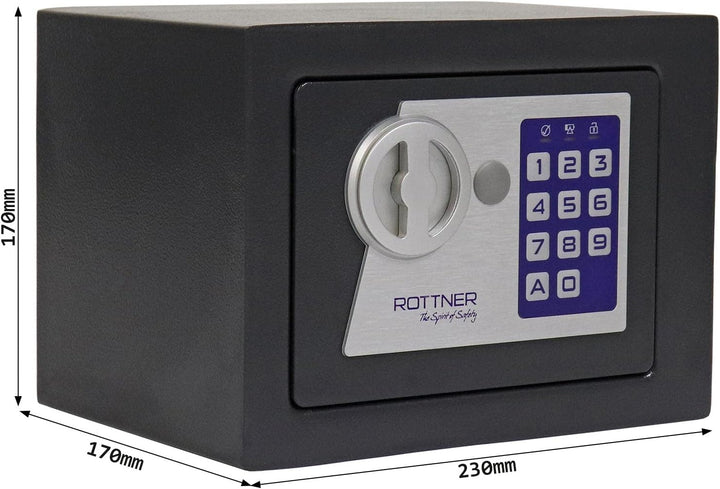 Rottner Möbeltresor Jupiter 1, Elektronikschloss mit mechanischer Notöffnung und 2 Schlüssel, anthra