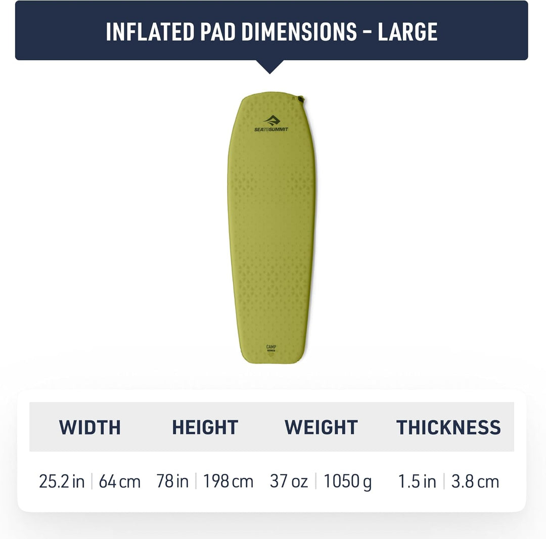 Sea to Summit Camp Self-Inflating Foam Sleeping Mat for Camping and Backpacking Konisch – gross (78
