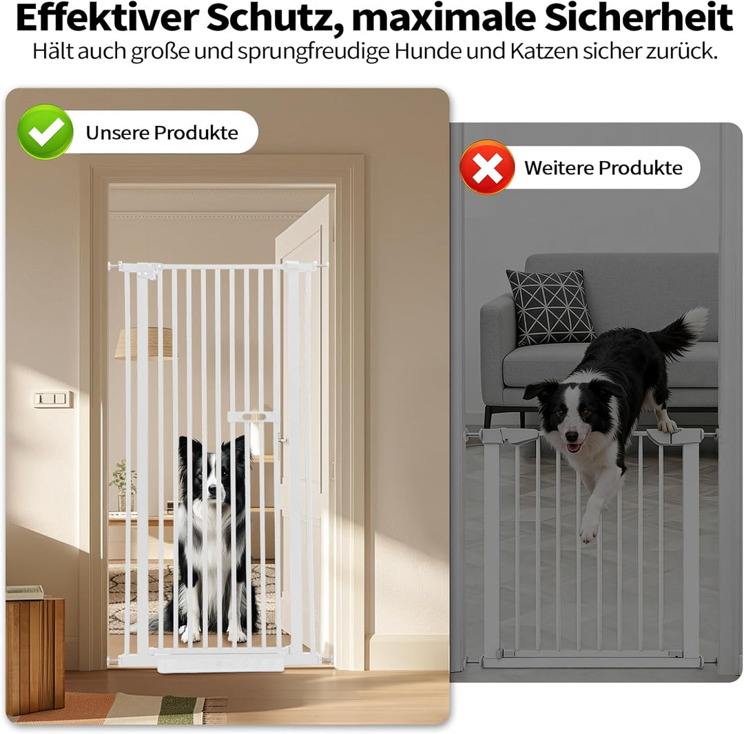 Katzengitter Tür, Schutztor Ausziehbar Haustiere Katzentiertor 150cm Haustiergitter Extra Hoch mit D