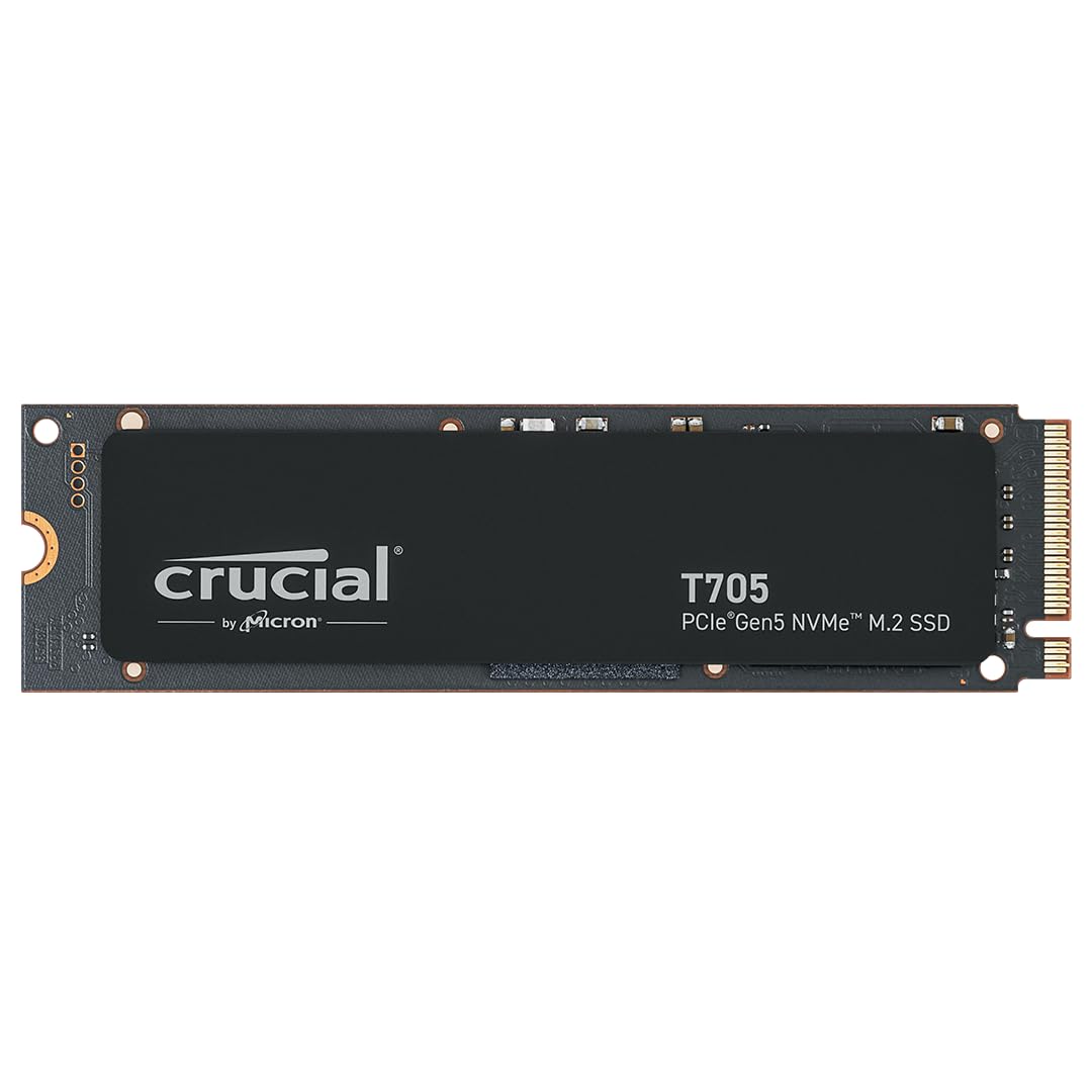 Crucial T705 1TB SSD PCIe Gen5 NVMe M.2 Interne SSD, bis zu 13.600MB/s, Microsoft DirectStorage, PCI