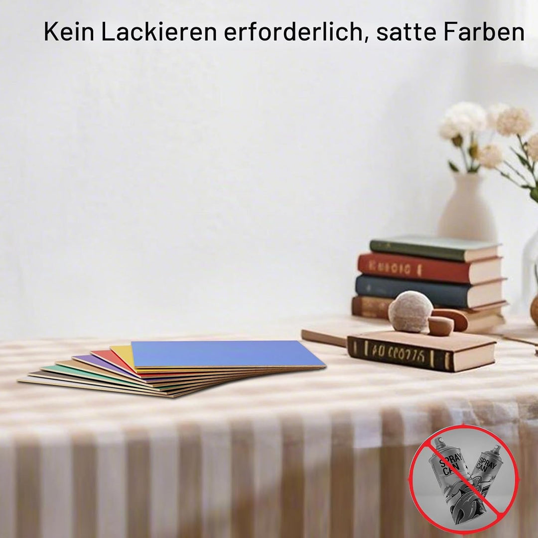 Creatorally Farbiges Sperrholzplatte 3mm, Laser Material Sperrholz 30x30 cm 8 Stück, Linde Holz für