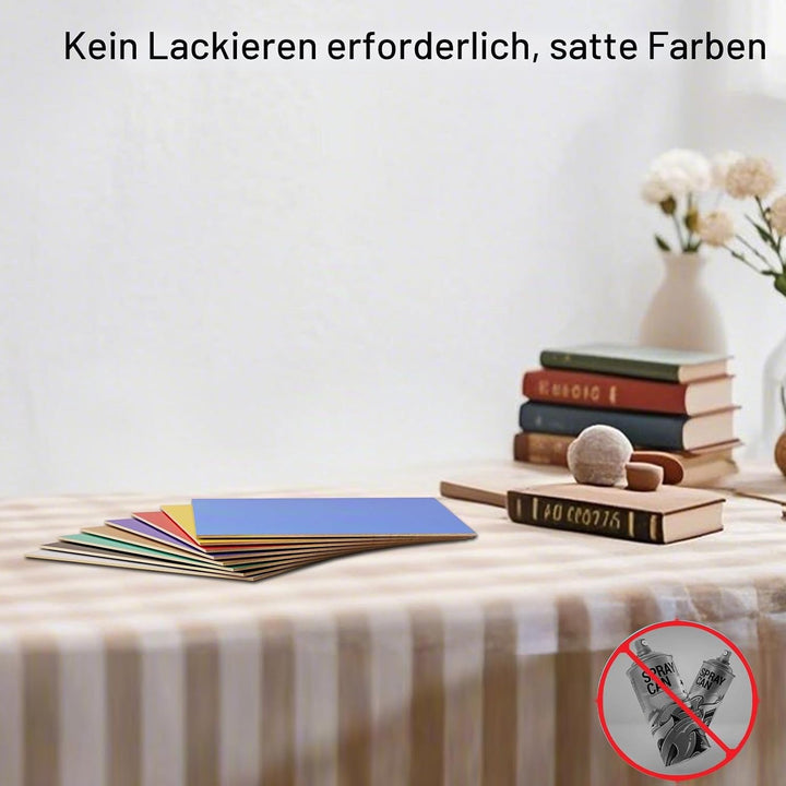 Creatorally Farbiges Sperrholzplatte 3mm, Laser Material Sperrholz 30x30 cm 8 Stück, Linde Holz für