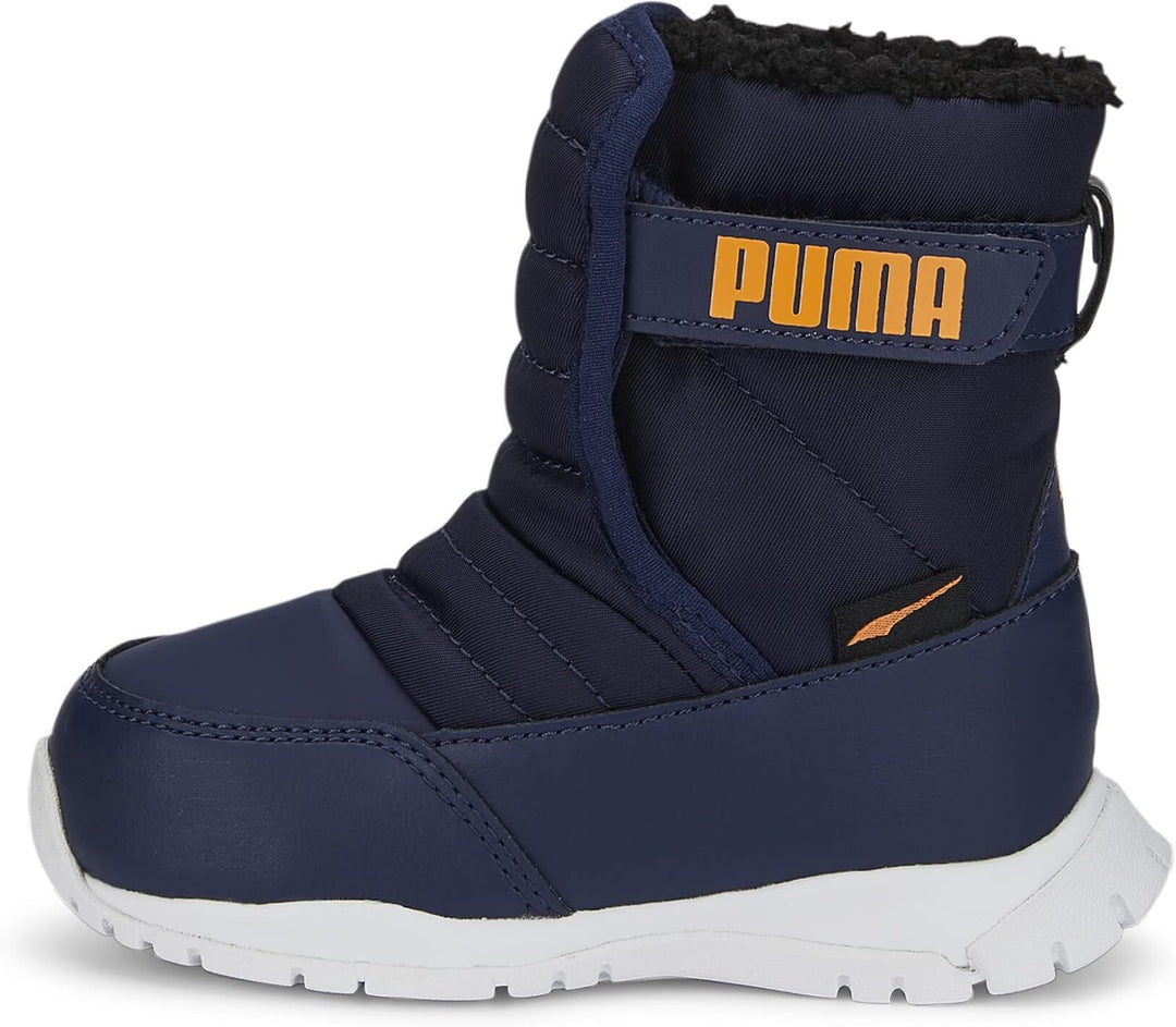 Puma Unisex Baby Puma Nieve Boot WTR Ac InfSneaker 20 EU Peacoat Vibrant Orange Blue, 20 EU Peacoat