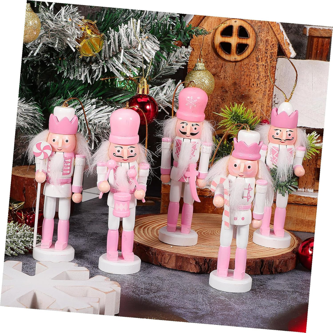 VALICLUD 5 Stück Weihnachts-Nussknacker-Ornamente Mini-Nussknacker-Soldatenfiguren Aus Holz Zum Aufh