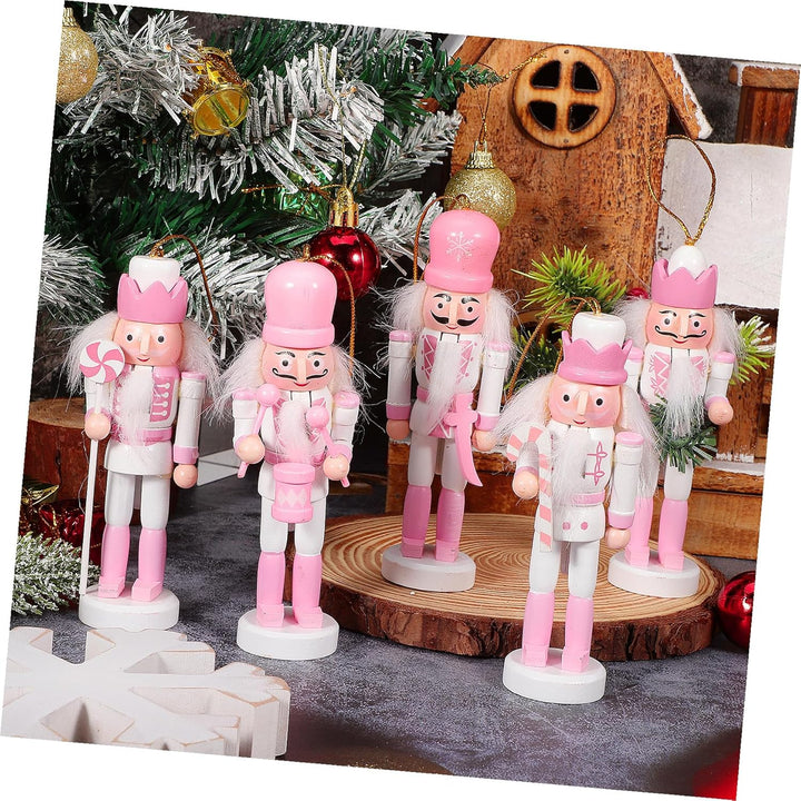 VALICLUD 5 Stück Weihnachts-Nussknacker-Ornamente Mini-Nussknacker-Soldatenfiguren Aus Holz Zum Aufh