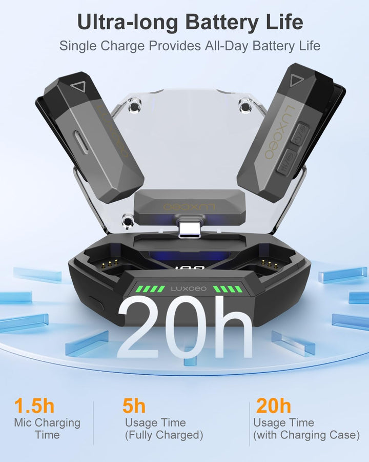Lavalier Mikrofon Wireless,M8 Pro Ansteckmikrofon Kabellos für IOS/Android, 48kHz/24 bit Hi-Fi Audio