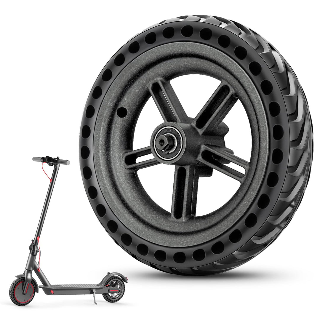 Amitor für Xiaomi M365 Hinterrad Komplett, All-in-One Vollgummireifen E Scooter 8,5 Zoll mit Felge,