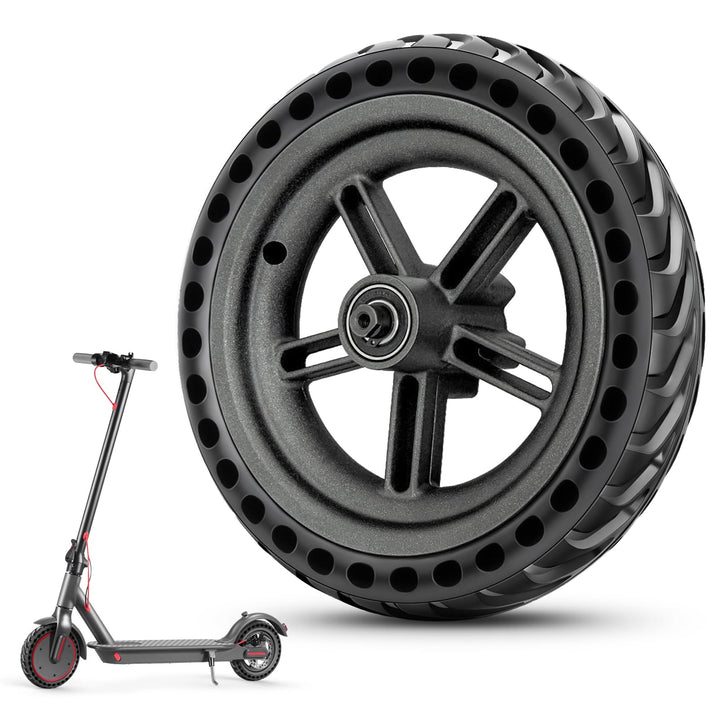 Amitor für Xiaomi M365 Hinterrad Komplett, All-in-One Vollgummireifen E Scooter 8,5 Zoll mit Felge,