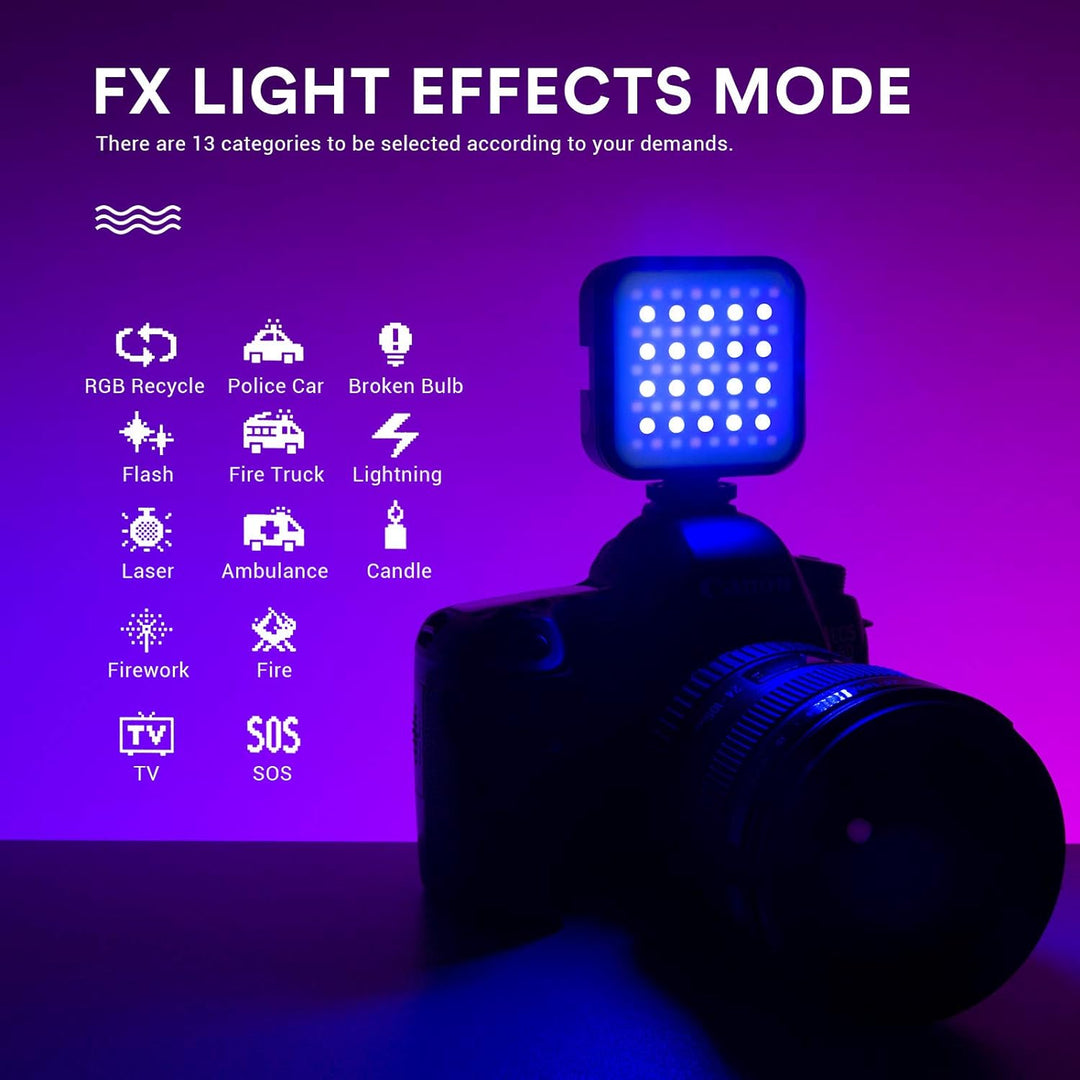 GODOX LITEMONS LED6R RGB LED-Videoleuchte, Taschenlicht Bicolor 3200K-6500K CRI 95, 13 FX Lichteffek