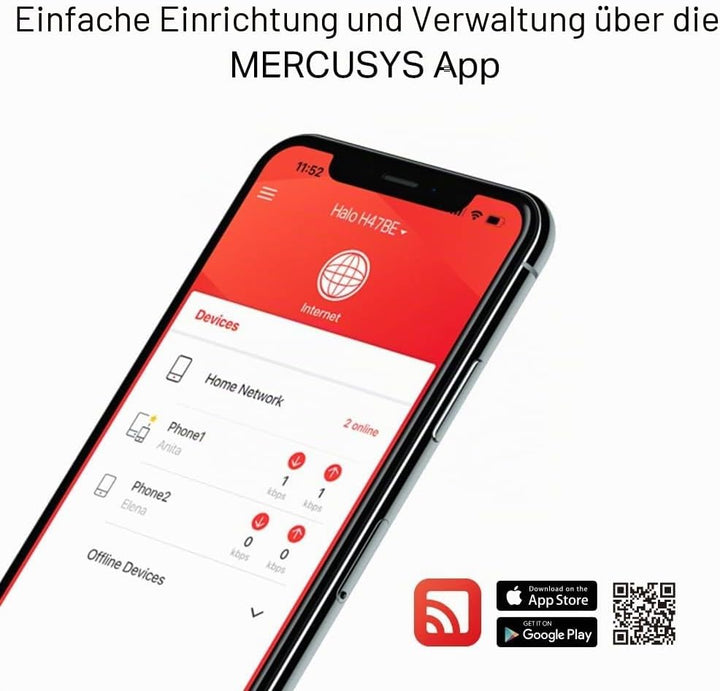 【Neues Wi-Fi7】 Mercusys Halo H47BE(2-er Pack) - BE9300 Tri-Band Wi-Fi Mesh 7, bis zu 9,3 Gbit/s, Rei