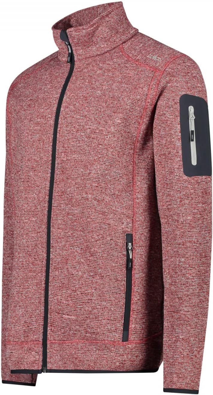 CMP Herren Knit tech mélange Fleece Jacket Fleecejacke 52 Ferrari-Anthrazit, 52 Ferrari-Anthrazit