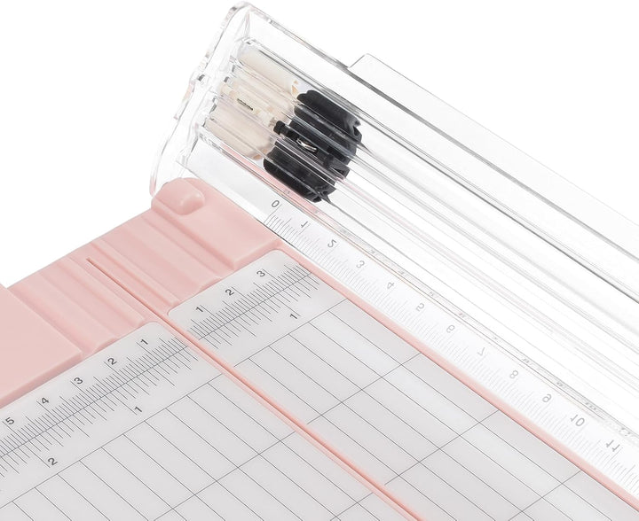 Vaessen Creative Papierschneider mit Falzbrett - Rosa - 15,2 x 30,5 cm - 2-in-1 Schneidemaschine für