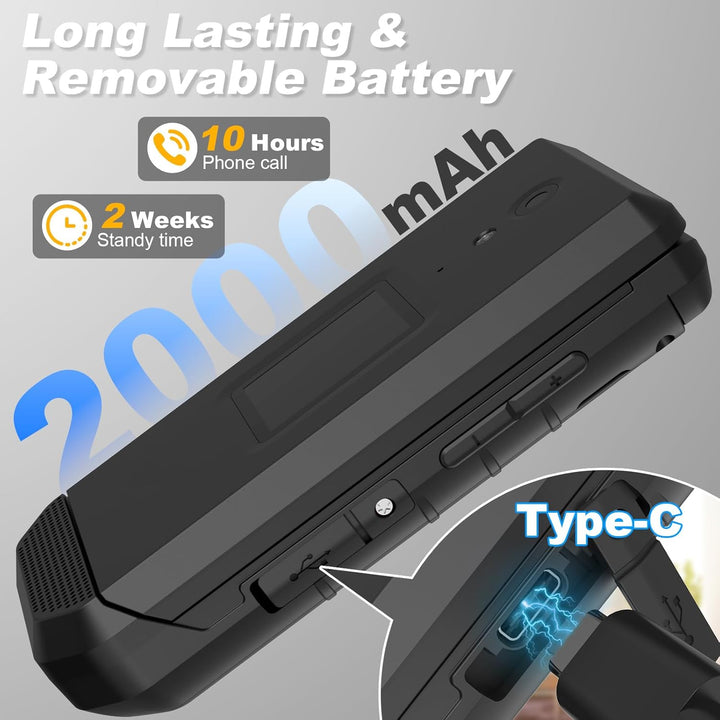 Unifone S22 Rugged Flip Phone entsperrt (16 GB) 7,1 cm (2,8 Zoll) Touchscreen Smartphone Android 11,