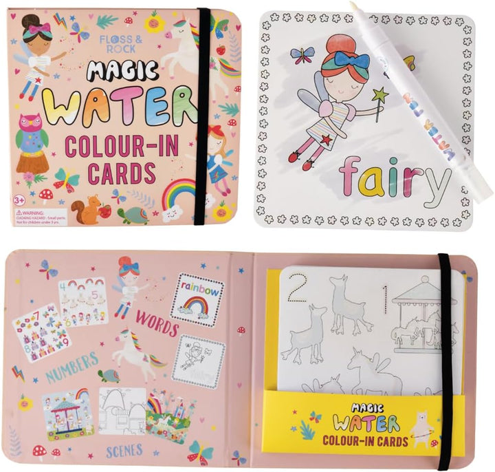 FLOSS & ROCK FLS40P3604 - MAGIC WATER COLOUR-IN CARDS RAINBOW FAIRY