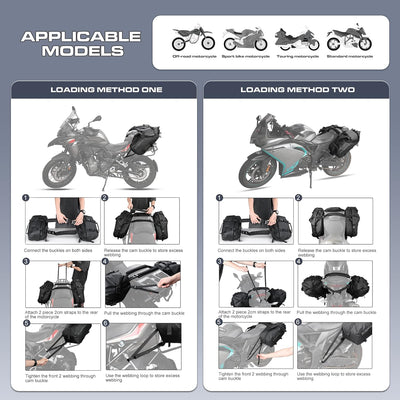 Rhinowalk Motorrad Satteltasche 48L (24L*2) Wasserdicht Motor Seitentasche Gepäcktasche Hecktasche H