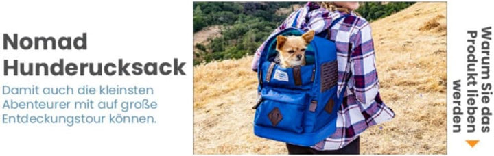 Kurgo Nomad Hunderucksack, Blau, Blau
