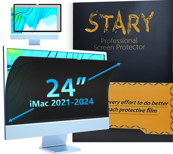 STARY Computer Sichtschutzfilter für iMac 24 Zoll 2021-2024 (M1) - abnehmbar blendfrei, kratzfest, b