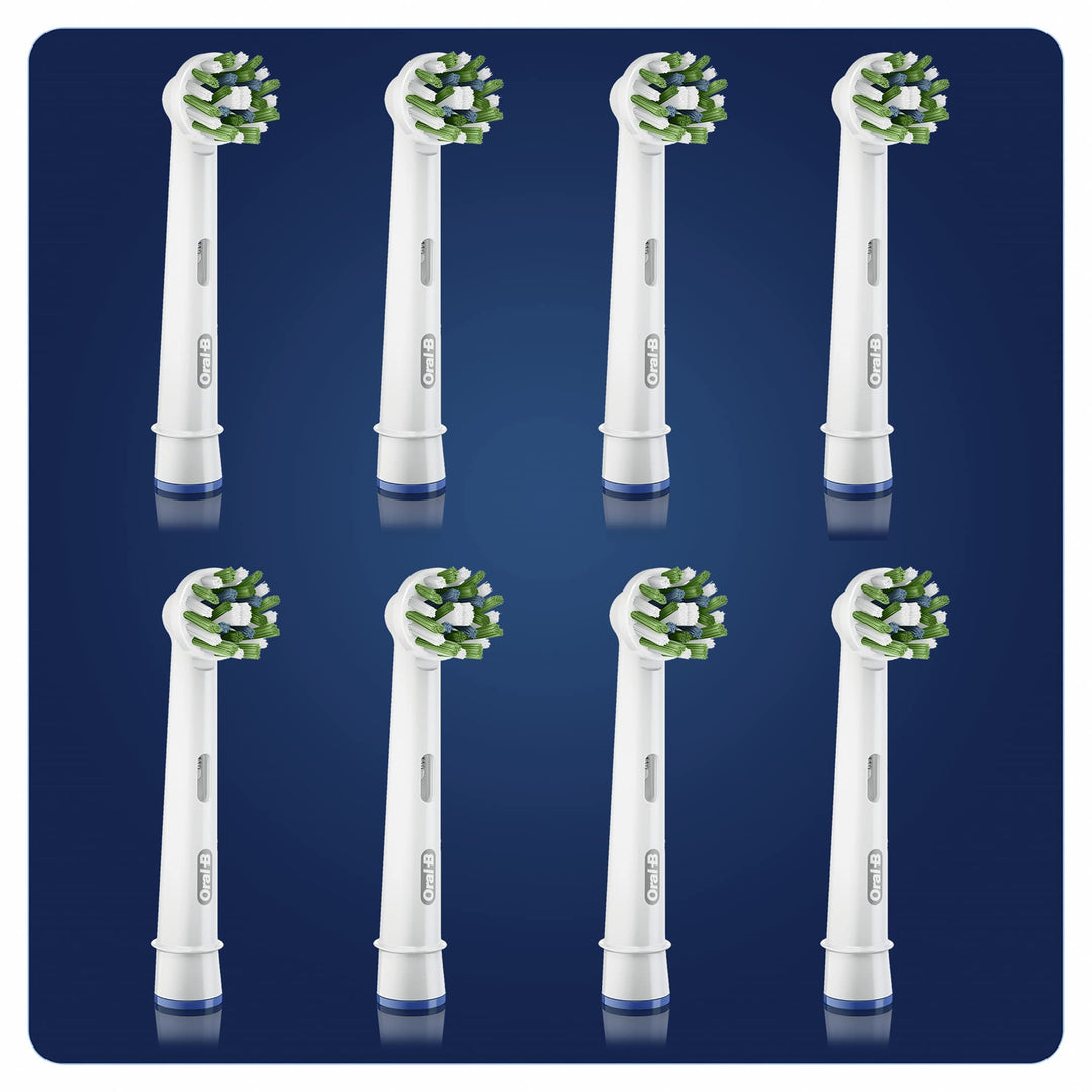 Oral-B CrossAction Aufsteckbürsten mit CleanMaximiser-Borsten für ganzheitliche Mundreinigung, 8 Stü