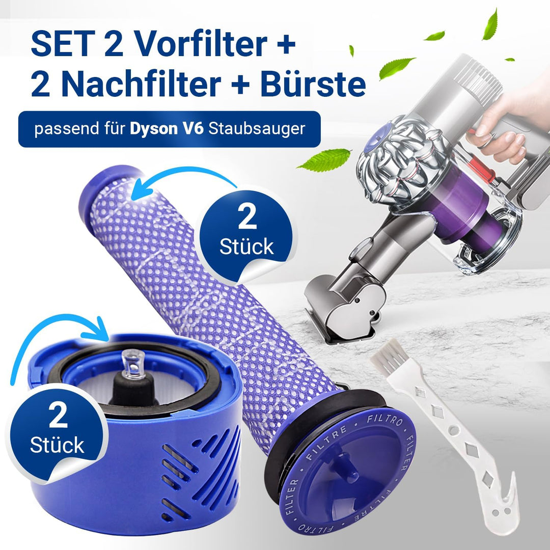 VIOKS 2x Staubsauger Filter Ersatz für Dysоn Filter 965661-01 + 2x Abluftfilter Ersatz für Dysоn 966