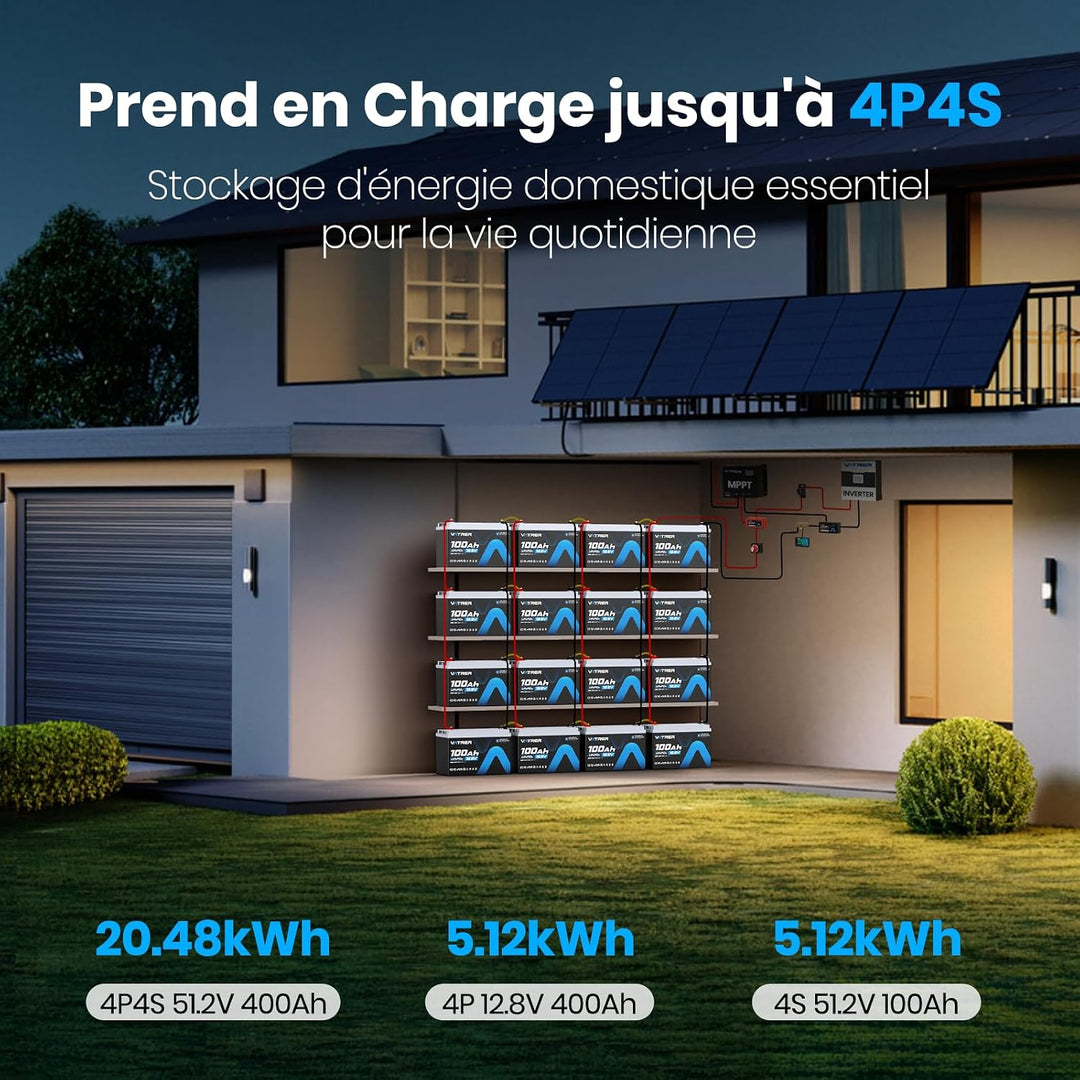 12V 100AH Gruppe 24 LiFePO4 Lithiumbatterie mit 100A BMS, 4000–15000 Ladezyklen, inklusive 14,6V 20A
