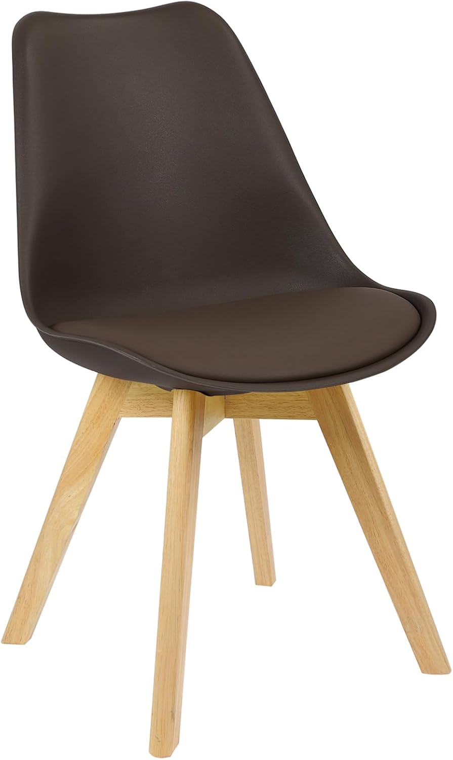 WOLTU BH29br-2 2 x Esszimmerstühle 2er Set Esszimmerstuhl Design Stuhl Küchenstuhl Holz, Braun 2er S