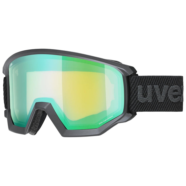 uvex Unisex Athletic Fm Skibrille (1er Pack) Einheitsgrösse black matt/green-LGL, Einheitsgrösse bla