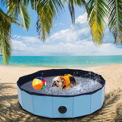 Vigevee Hundepool für Kleine Hunde 80x20cm Hundepool fur Grosse Hunde Hundebadewanne Hunde Planschbe