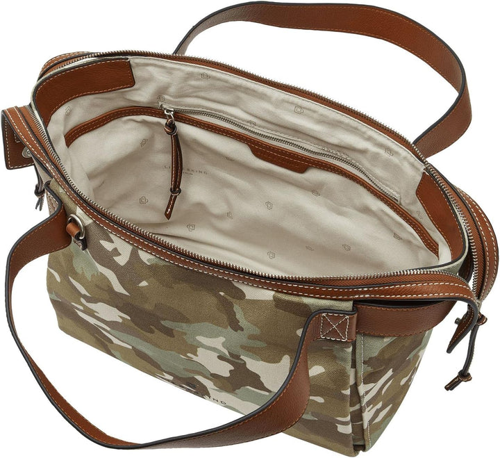 Liebeskind Berlin GRAY CANVAS SATCHEL Handtasche, Medium (HxBxT 28cm x 31cm x 13cm)