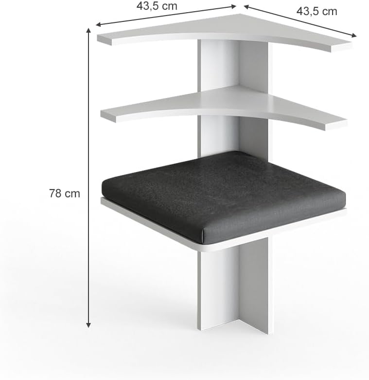 Vicco Esszimmer-Eckbank Roman, Weiss/Anthrazit, 43 x 43 cm Weiss Sitzecke, Weiss Sitzecke