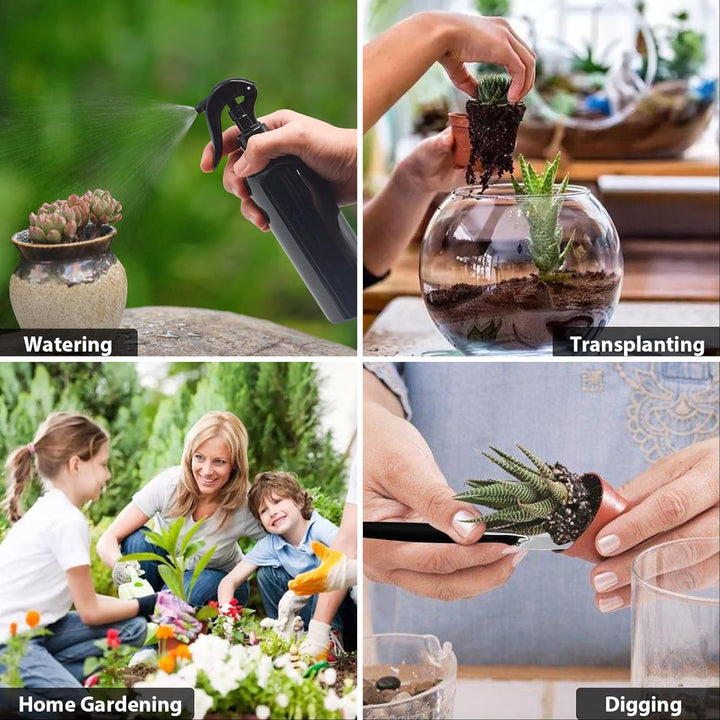 JNUYISW Gartenwerkzeug Set, 17 Stück Mini Pflanzen Werkzeug Set mit Faltbarer Gartenmatte Pflanzmatt