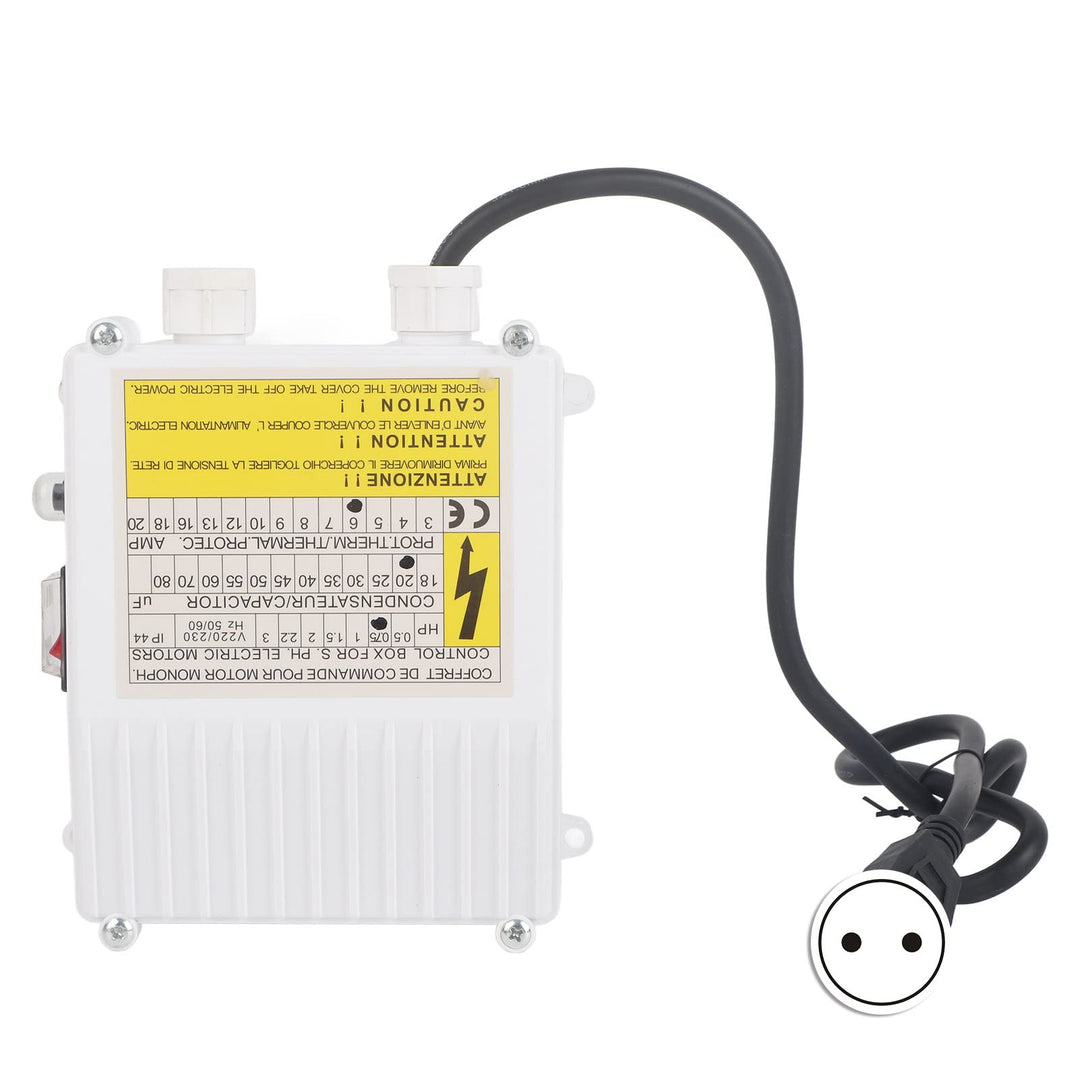 Pumpensteuerkasten, Brunnenpumpensteuerung mit Integriertem Wärmeschutz Schalter(EU-Stecker 220 V 55