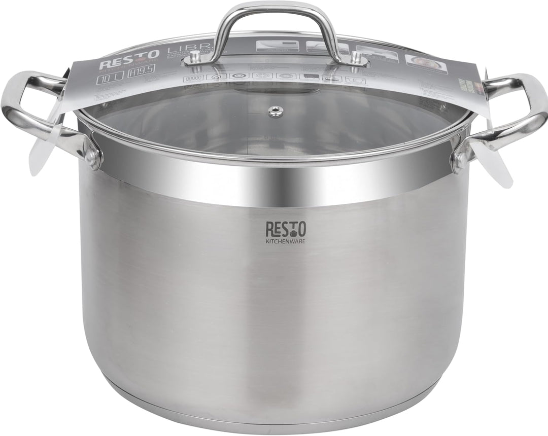 RESTO Edelstahltopf 26cm - Suppentopf, Universaltopf 9 L - Schmortopf mit Deckel - Topf für alle Her