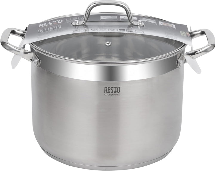 RESTO Edelstahltopf 26cm - Suppentopf, Universaltopf 9 L - Schmortopf mit Deckel - Topf für alle Her