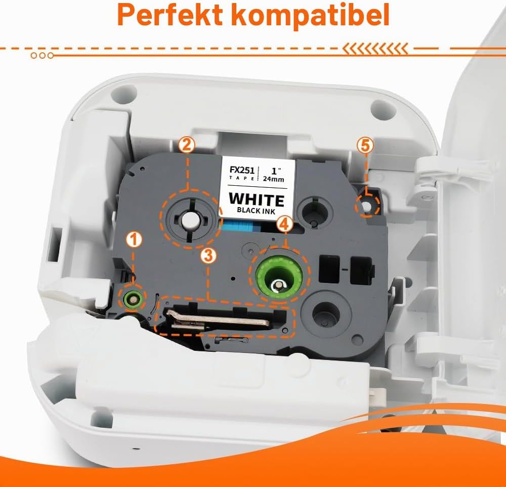 Labelwell 3x kompatibel Flexibel Schriftband für Brother TZe-FX251 TZeFX251 TZ-FX251 24mm Schwarz au