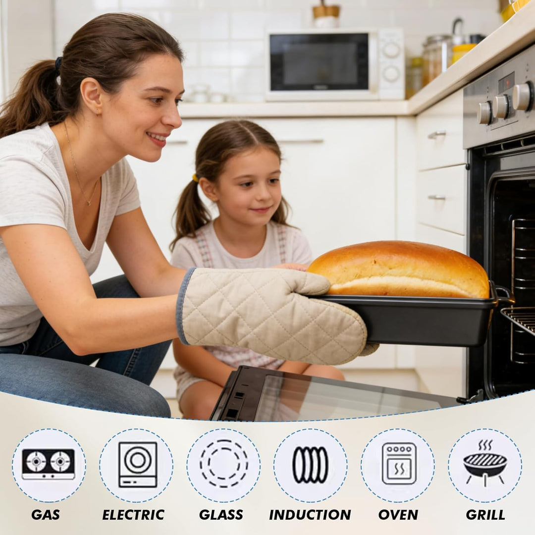 Gusseisen Brotbackform mit Deckel & Antihaft,Ofenfeste Kastenform Toastbrot Backform,Brottopf zum Ba