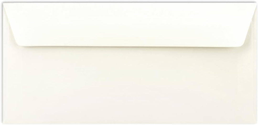 200 Brief-Umschläge DIN Lang - Naturweiss - 110 g/m² - 11 x 22 cm - sehr formstabil - Haftklebung -