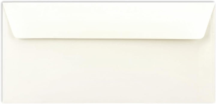 200 Brief-Umschläge DIN Lang - Naturweiss - 110 g/m² - 11 x 22 cm - sehr formstabil - Haftklebung -