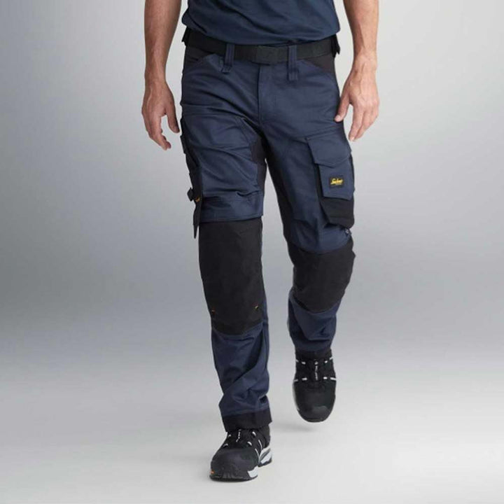 Snickers Workwear Unisex Pantalones Elásticos Gris Acero-Negro Talla AllroundWork Elastische Hose, G