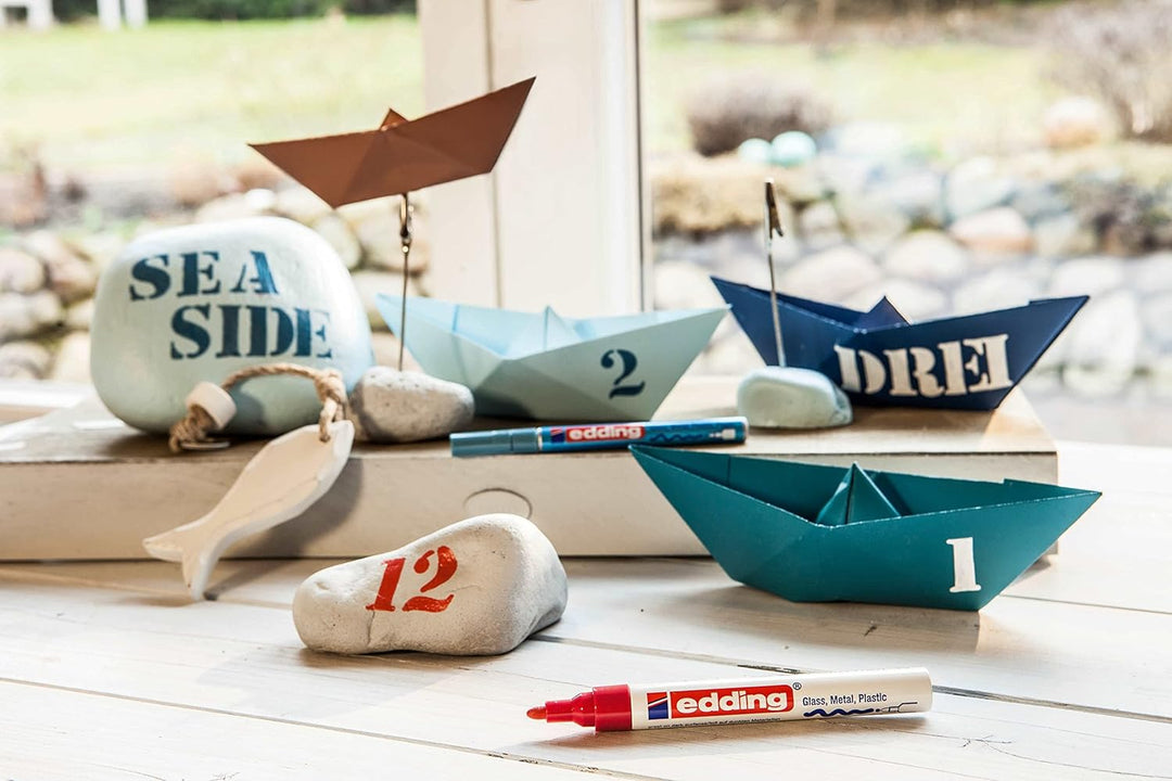 edding 750 Lackmarker - rot - 10 Stifte - Rundspitze 2-4 mm - Lackstift zur Markierung und Beschrift