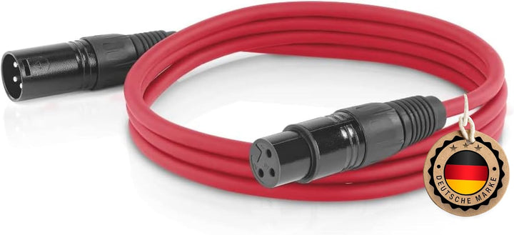 ETEC, XLR-Kabel, Mikrofon-Kabel, XLR-Stecker auf XLR-Buchse, XLR-Verbindungs-Kabel, rot, 20,0 m 20,0