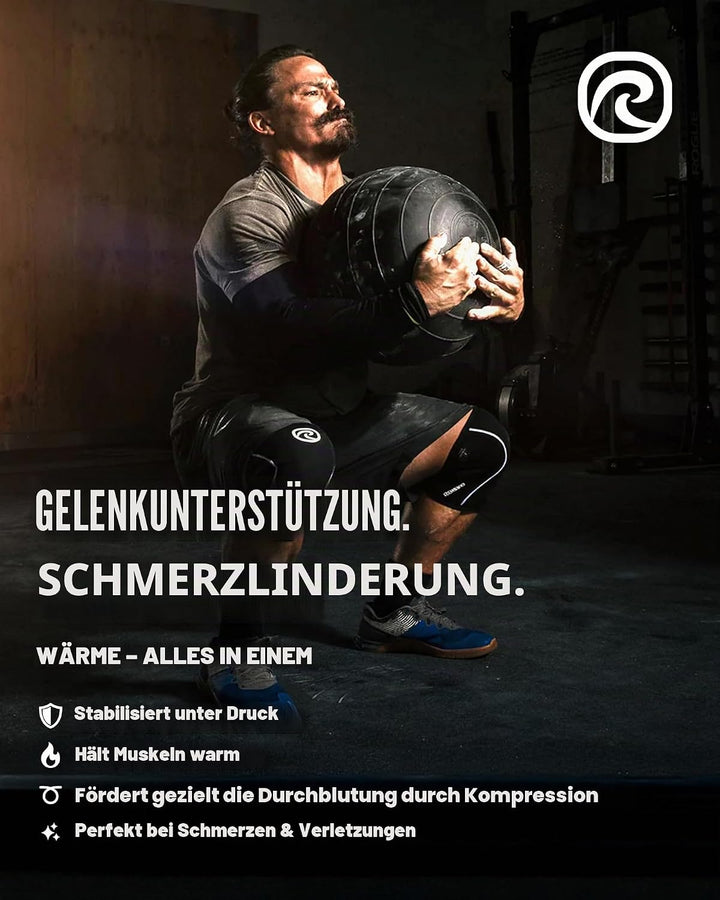 Rehband Kniebandage Kraftsport, Kniestütze für Cross Fit &amp; schweres Training, Knee Sleeve aus 5 mm N