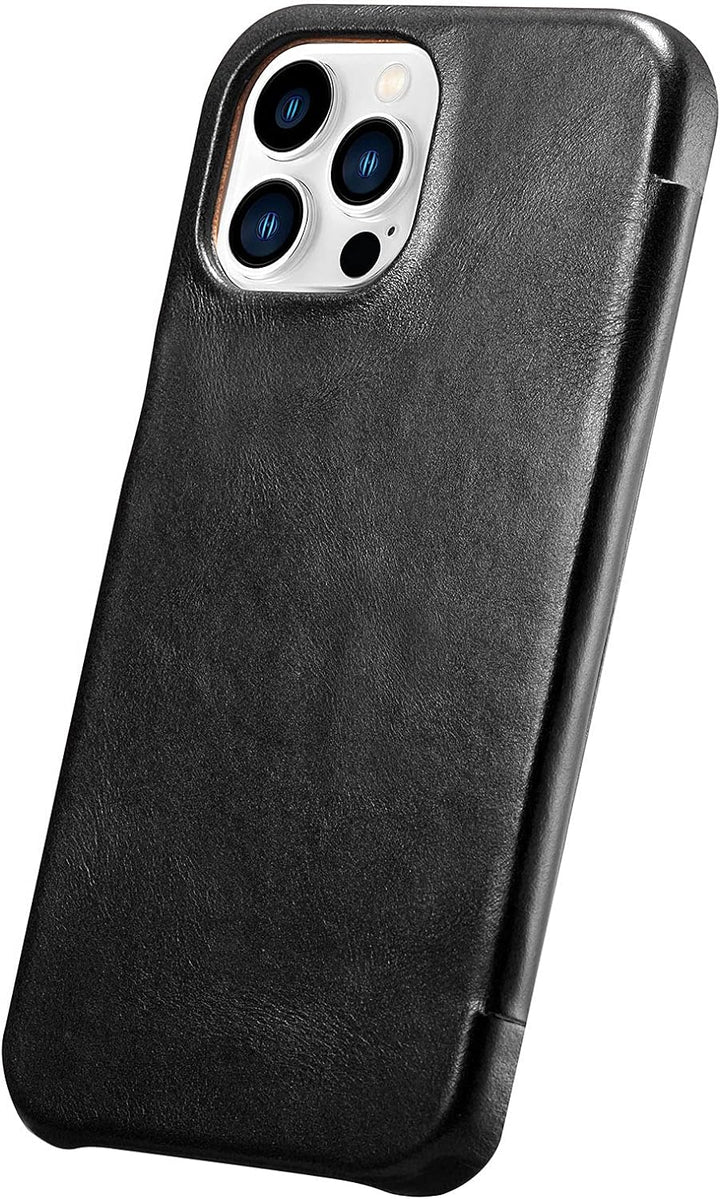 Mobiskin Hülle kompatibel mit Apple iPhone 13 PRO (6,1 Zoll), Handyhülle mit echtem Leder, Case, Sch