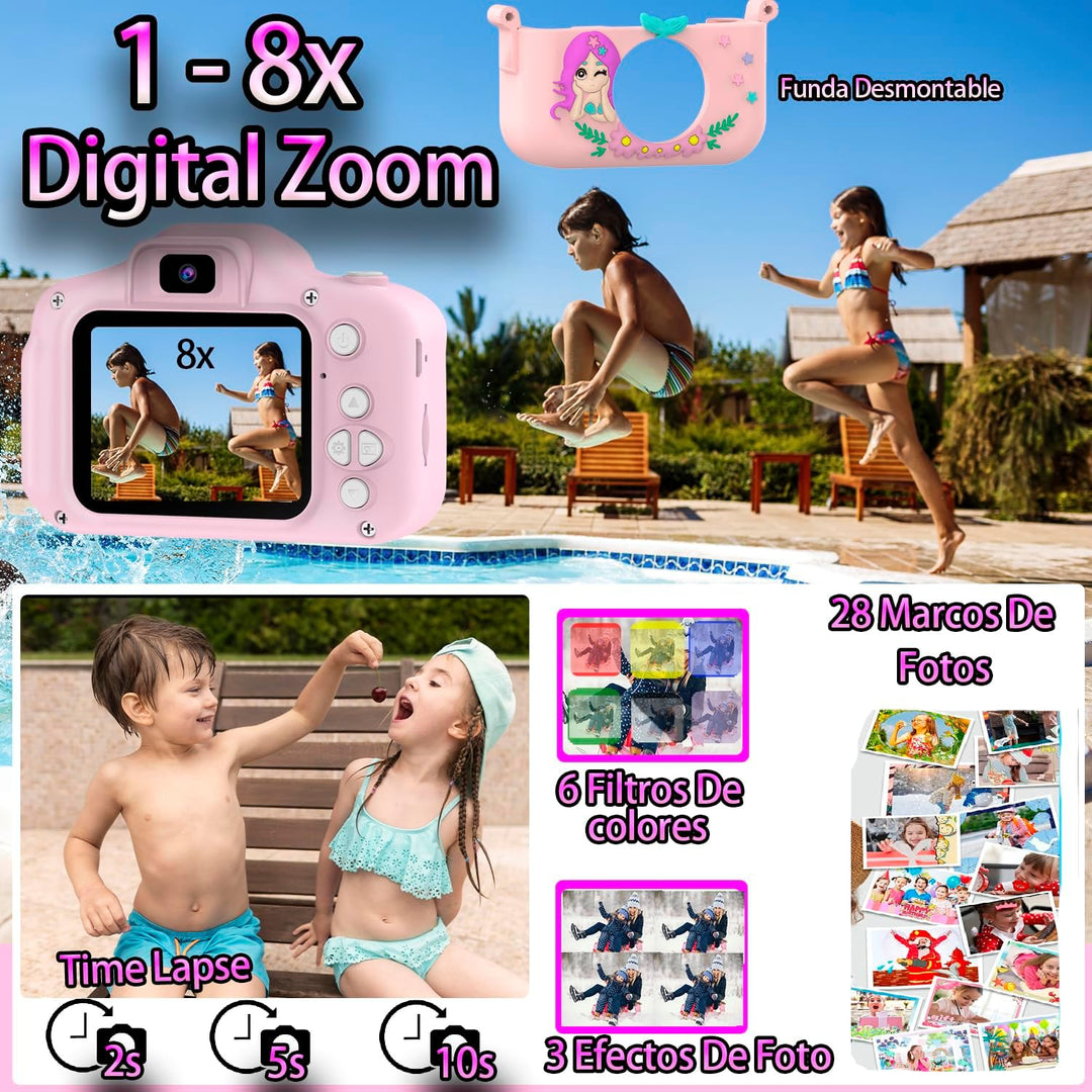 Lacosvi Kinderkamera, 5,1 cm (2 Zoll), 1080P HD, Selfie-Videokamera für Jungen und Mädchen, mit SD-K