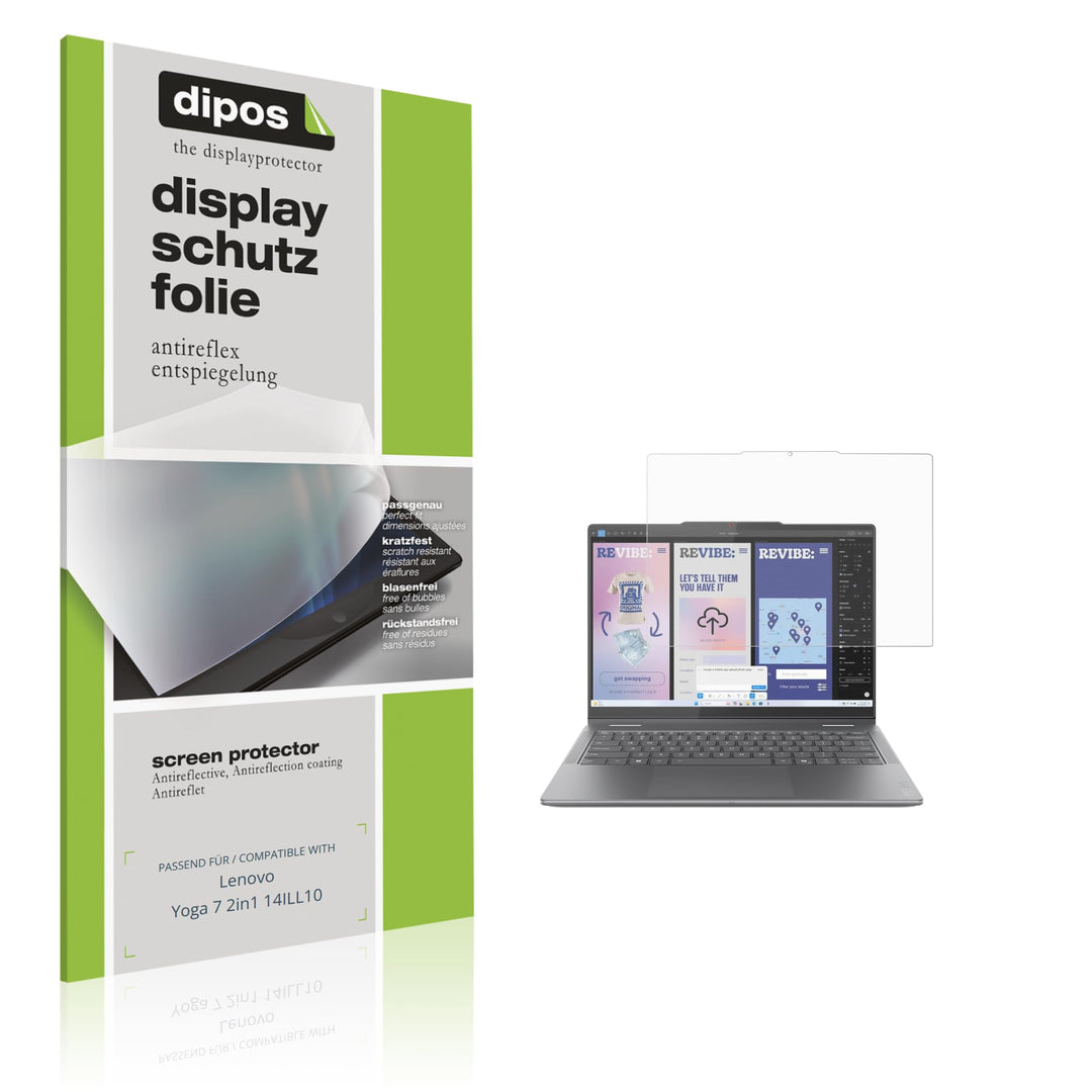 dipos I 2x Schutzfolie matt passend für Lenovo Yoga 7 2in1 14ILL10 Folie Displayschutzfolie, Ultra-D