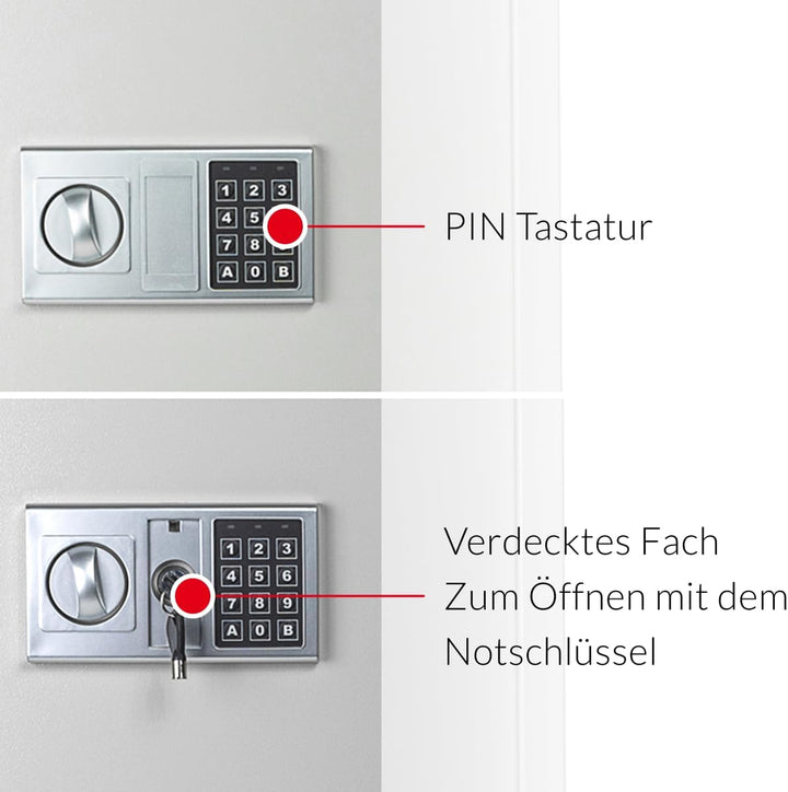 FELGNER Schlüsseltresor mit elektronischem Pin Code Sicherheitsschloss | 48 Haken | farbige Schlüsse