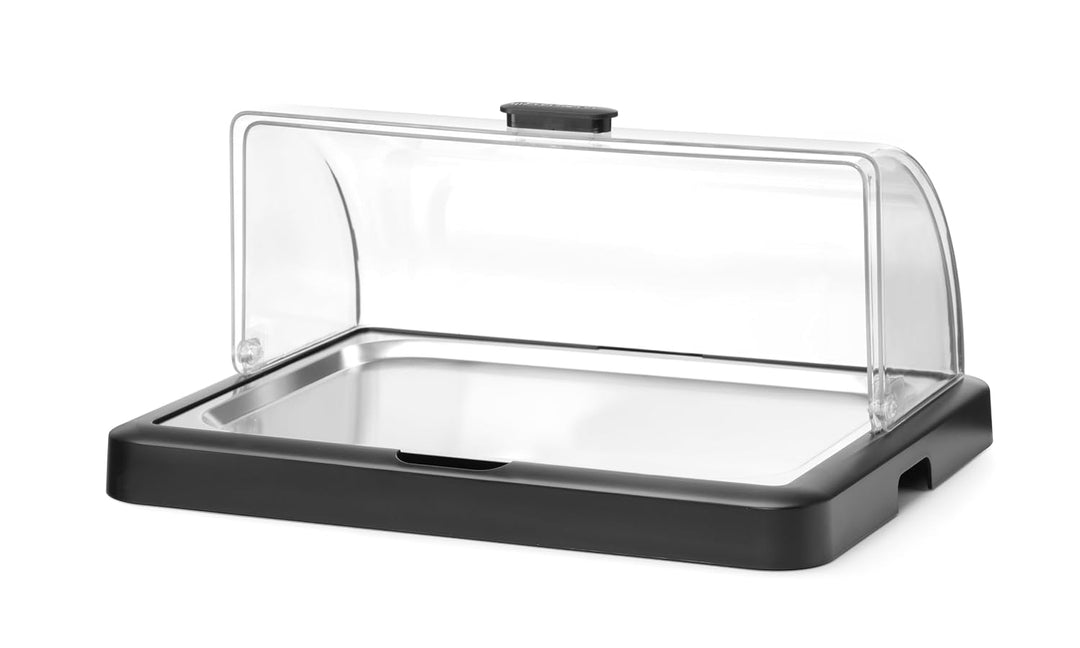 HENDI Buffet-Vitrine, gekühlt, mit 2 Kühlakkus, ABS Kunststoff Gehäuse, Edelstahl Serviertablett, Ro