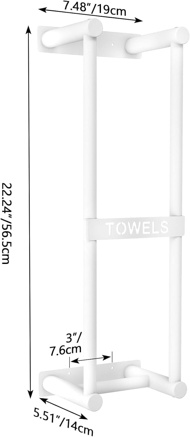 Handtuchregal Badezimmer Wand Handtuchhalter Weiss 56cm Gästehandtuchhalter Wandmontage 3X Grosse Gr