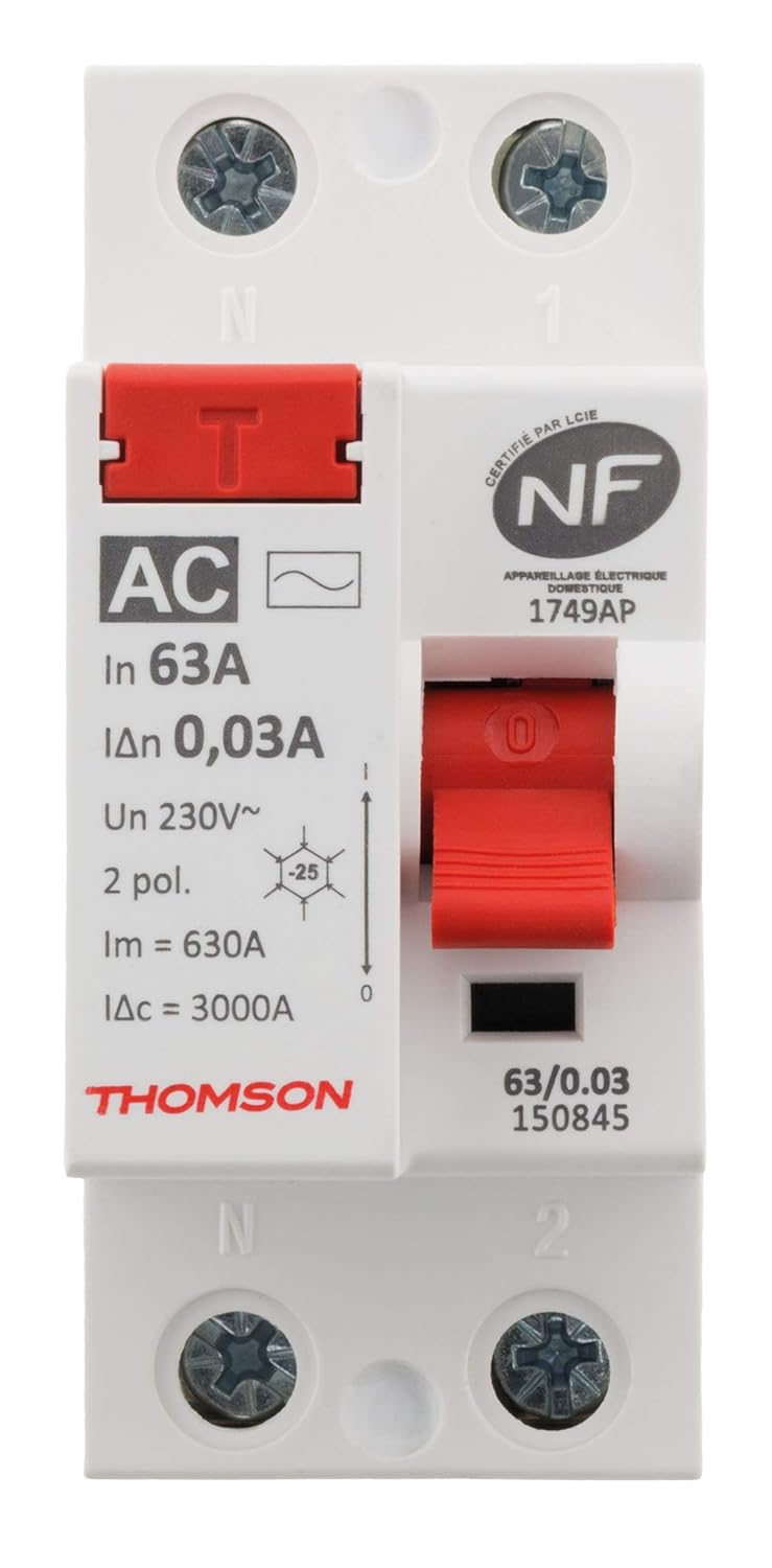 Thomson Differentialschalter mit Schraube, 63 A, Typ AC NF 63A Typ AC Einzigartig, 63A Typ AC Einzig