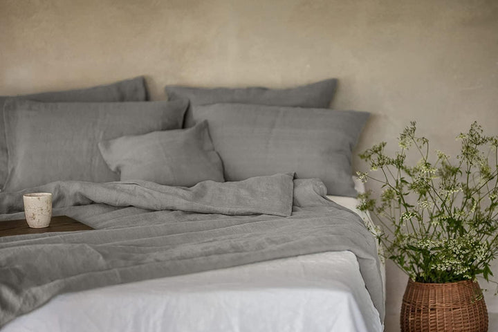 Ger3as Leinen Bettwäsche Set 100% Natur Leinen Stonewashed, Naturfaser Leinen, mit Hotelverschluss 2