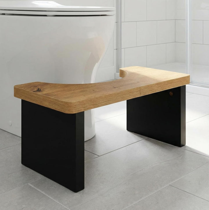 1 Stück Toilettenhocker Klohocker für Erwachsene, Fussbank Holz Toilettenstuhl Fussschemel WC Hocker